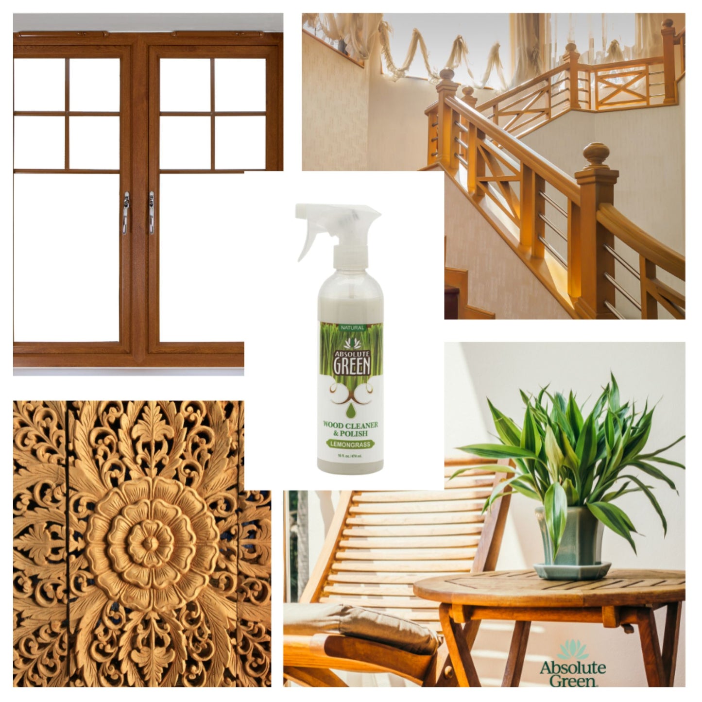Lemongrass Wood Cleaner and Polish w Microfiber Cloth