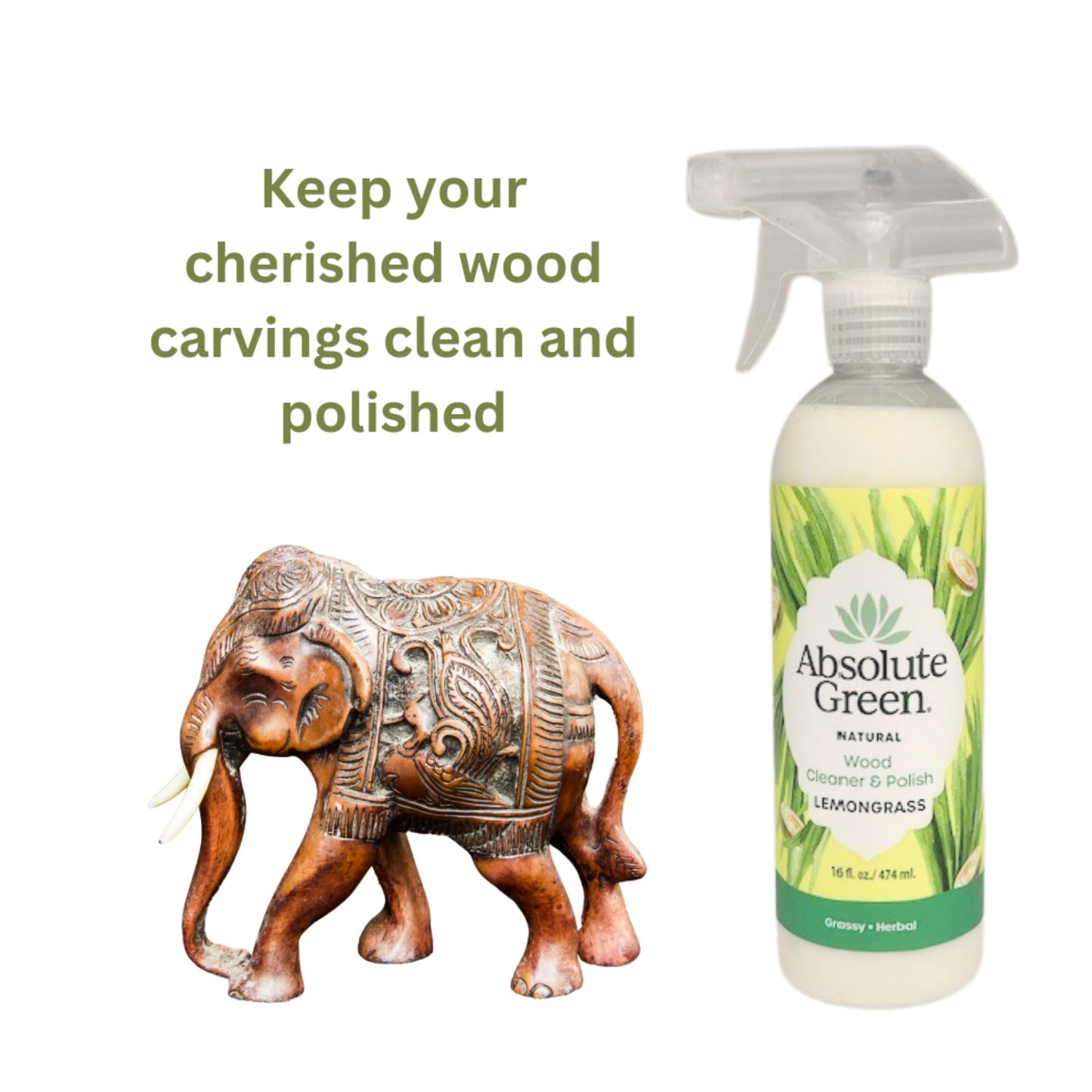 Lemongrass Wood Cleaner and Polish w Microfiber Cloth