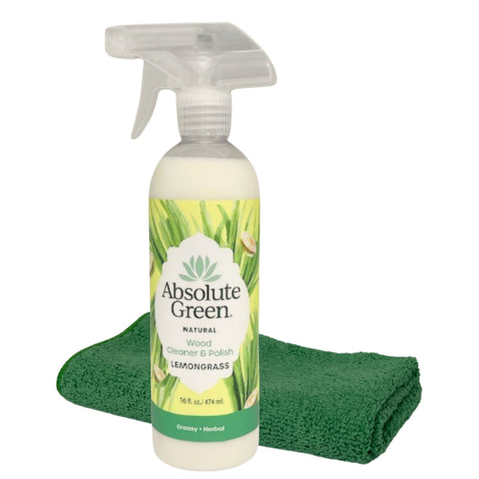 Lemongrass Wood Cleaner and Polish w Microfiber Cloth