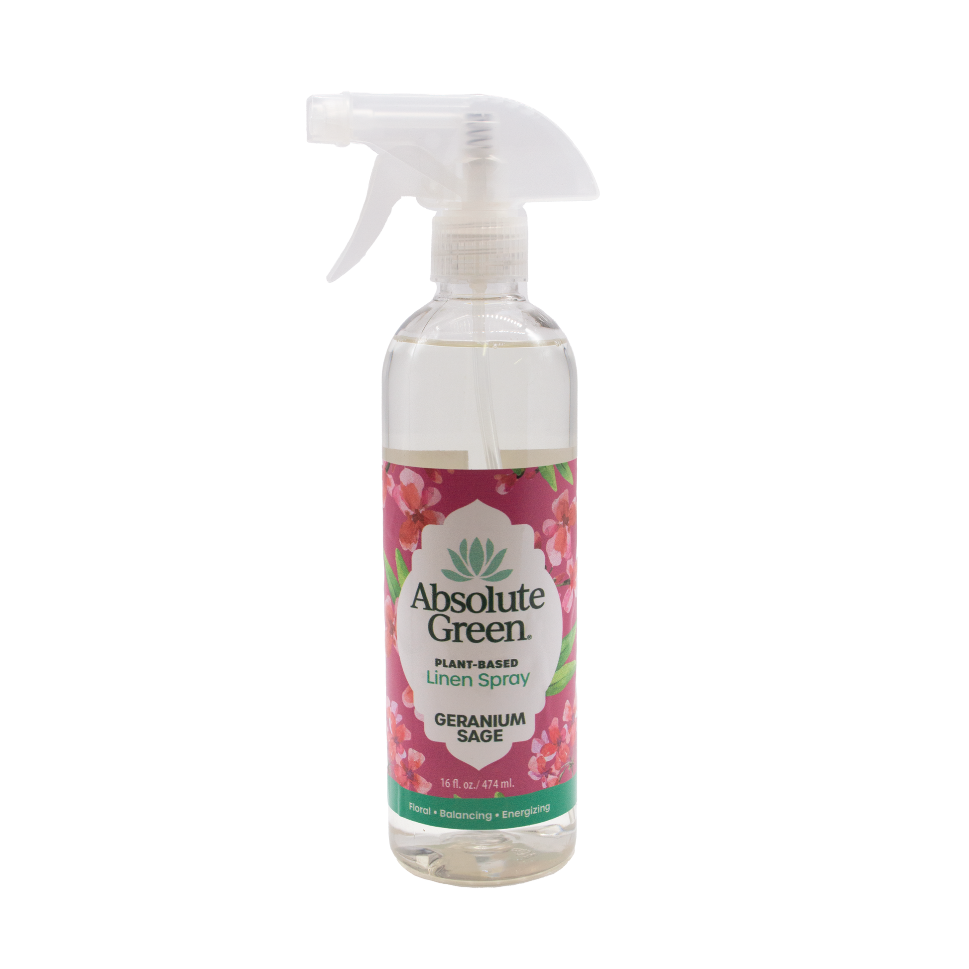 Absolute Green Geranium Sage Linen Spray also doubles as a fabric refresher providing an uplifting floral effect around your home.