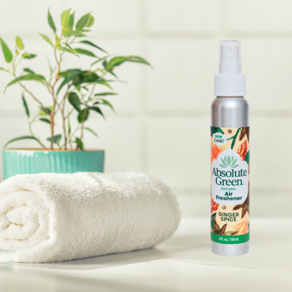 Absolute Green natural Ginger Spice Air Freshener is great around the home, ginger spice is cozy and zen, Comes in a nice aluminum canister to leave out on a counter.