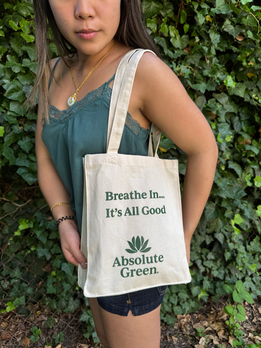 Absolute Green Natural Cotton Tote Bag