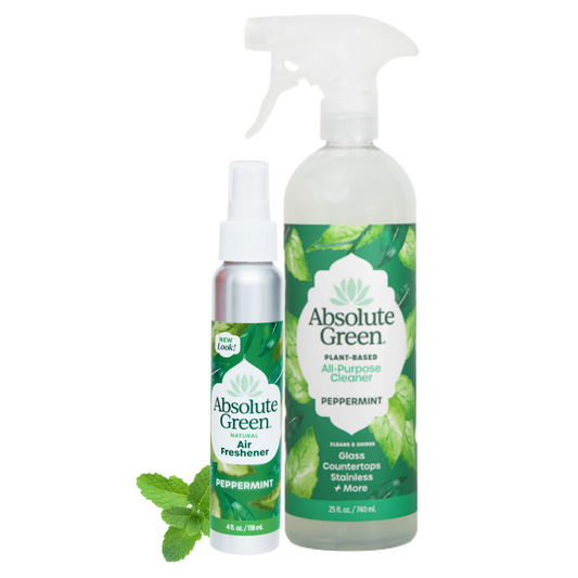 Absolute Peppermint All-Purpose Cleaner and Peppermint Air Freshener Bundle This all-natural Peppermint duo cleans and freshens your home with invigorating natural scenti