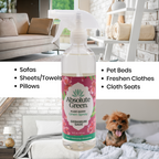 Absolute Green Geranium Sage Linen Spray is great for sofas, sheets, towels, pillows, pet beds, freshen clothes, cloth seats