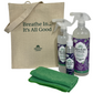 Absolute Green Lavish Lavender Gift Set. A healthy home set for lavender lovers with air freshener, all-purpose cleaner, linen spray, Tote bag, microfiber cloth