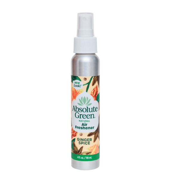 Absolute Green's Ginger Spice Air Freshener combines 100% natural, plant-based ingredients and essential oils that neutralize and cover even the strongest odors.