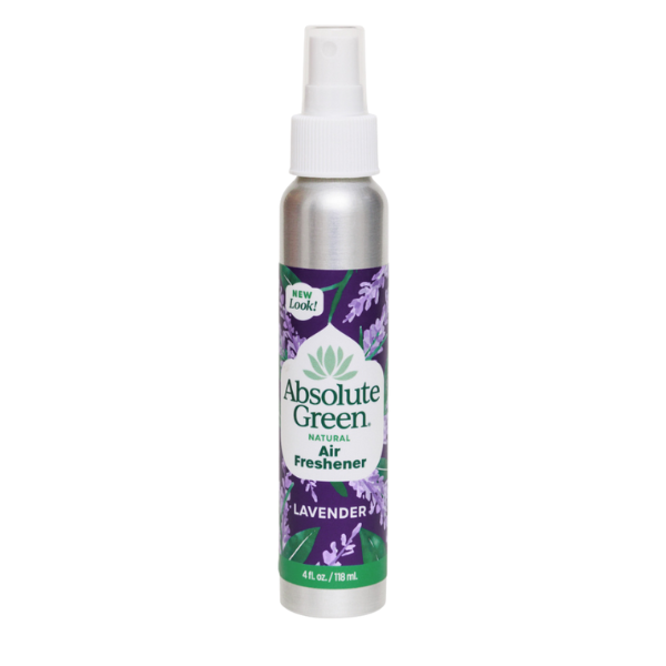 Absolute Green's Lavender Air Freshener combines 100% natural, plant-based ingredients and essential oils that neutralize and cover even the strongest odors. Enjoy the smell of fresh-picked lavender to bring a sense of calm.