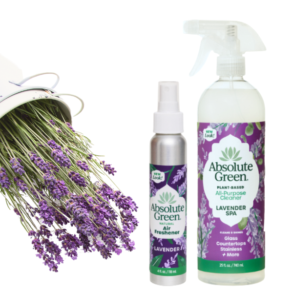 There is no such thing as too much fresh lavender. Absolute Green Lavender Spa All-Purpose Cleaner and Lavender Air Freshener Bundle is a great way to set a relaxing vibe around your home