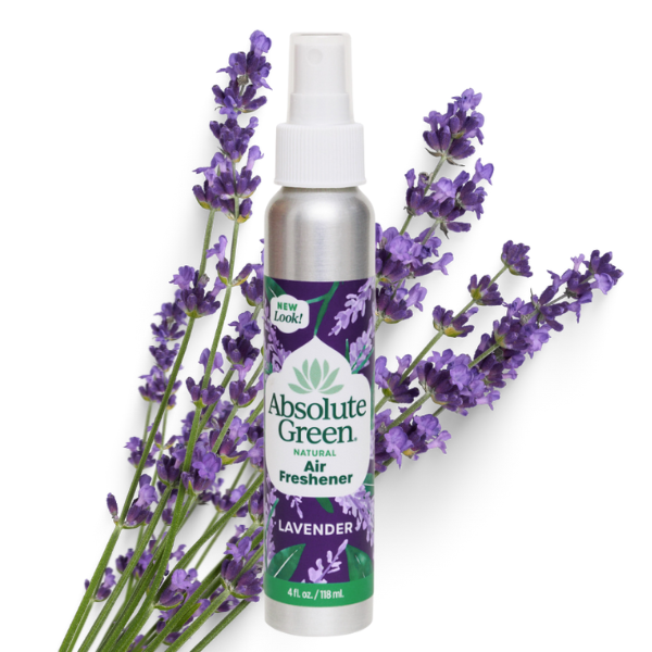 Natural Absolute Green Lavender essential oil room spray. Safe around kids, pets and food. non-aerosol 